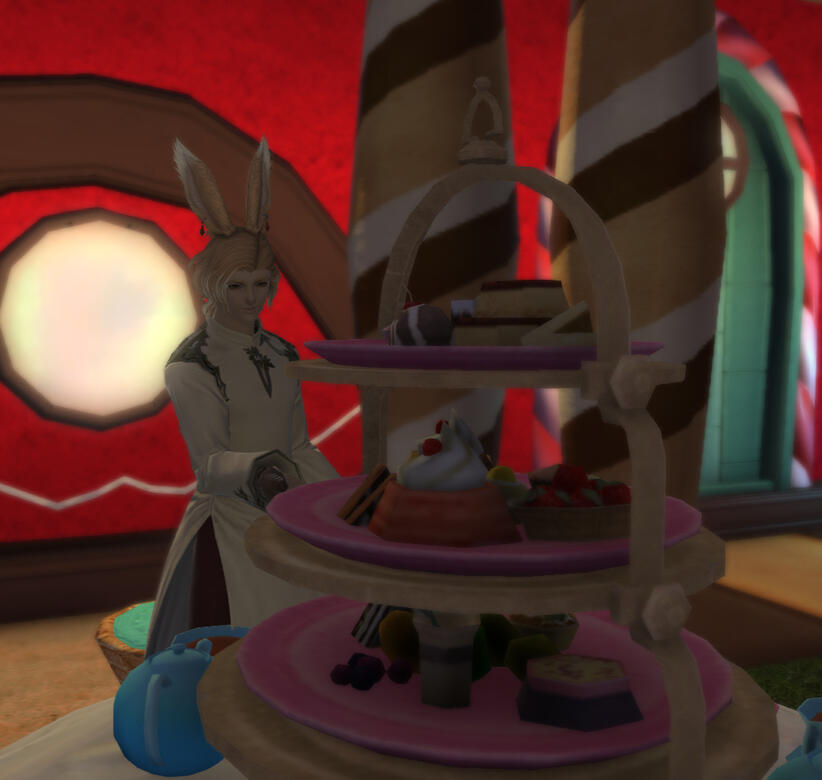 Amir plating up some desserts